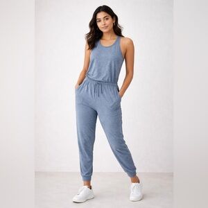 Patagonia Women’s L Seabrook Gray Sleeveless Soft Stretchy Jogger Jumpsuit
